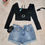 Miniatura: Short jeans curto