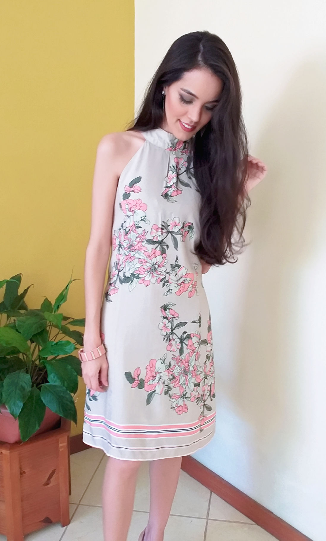 Vestido curto estampado