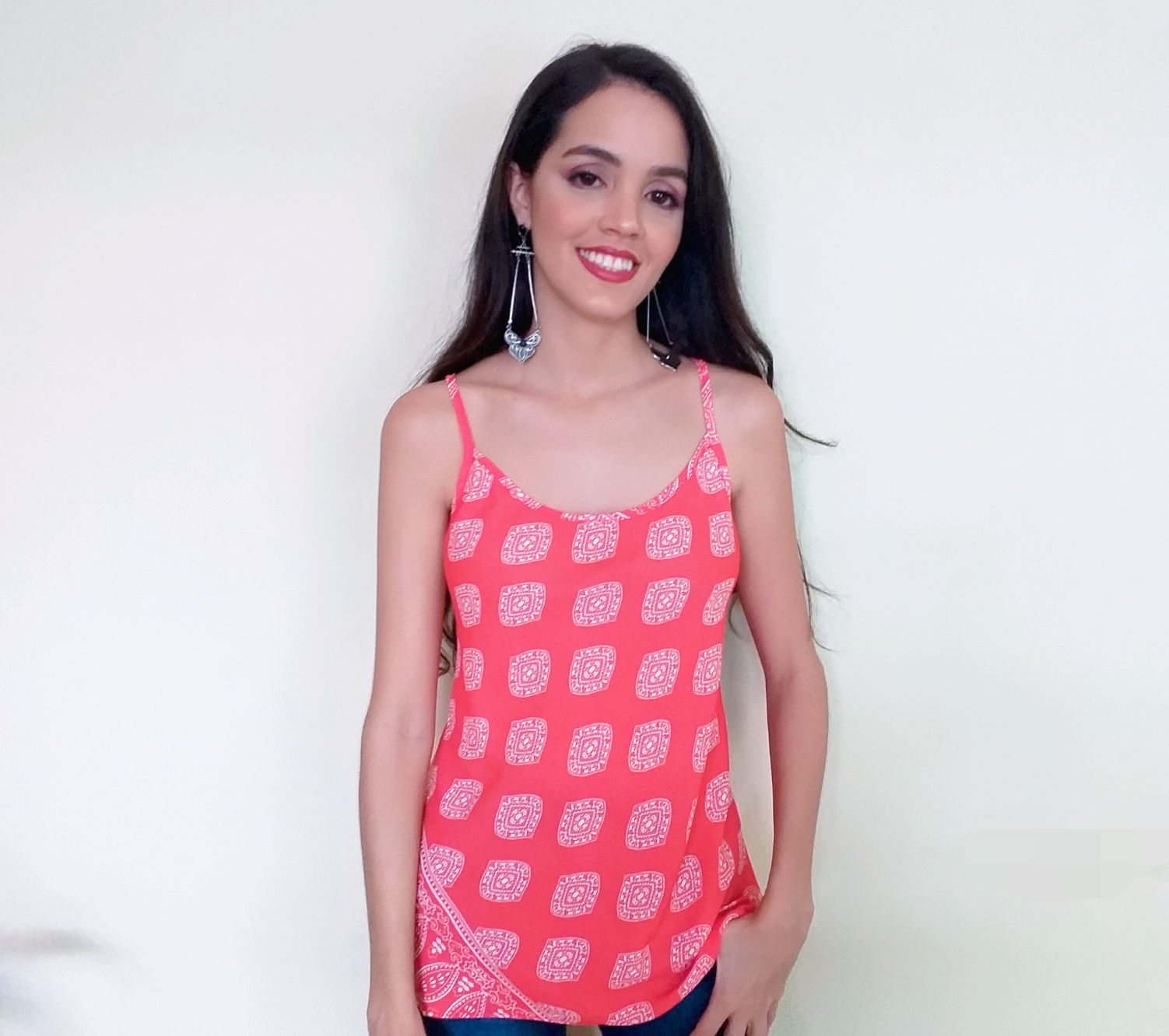 Blusa de alça estampada