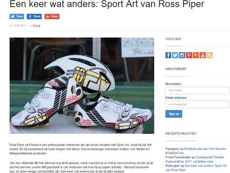 Dutch Cycling RaceFietsBlog features Ross Piper Designs