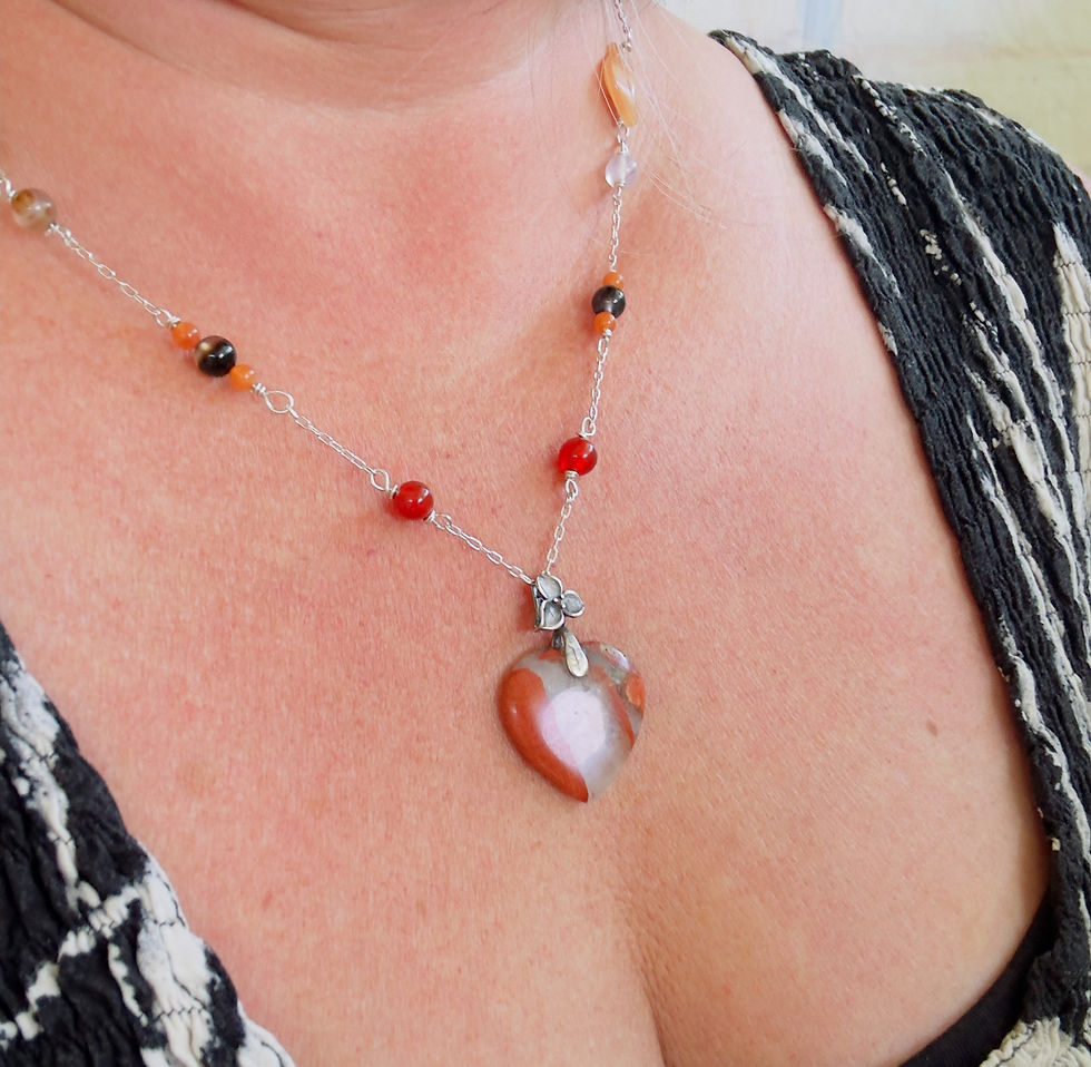 Thumbnail: Quartz Crystal Agate, Sterling Silver Necklace 