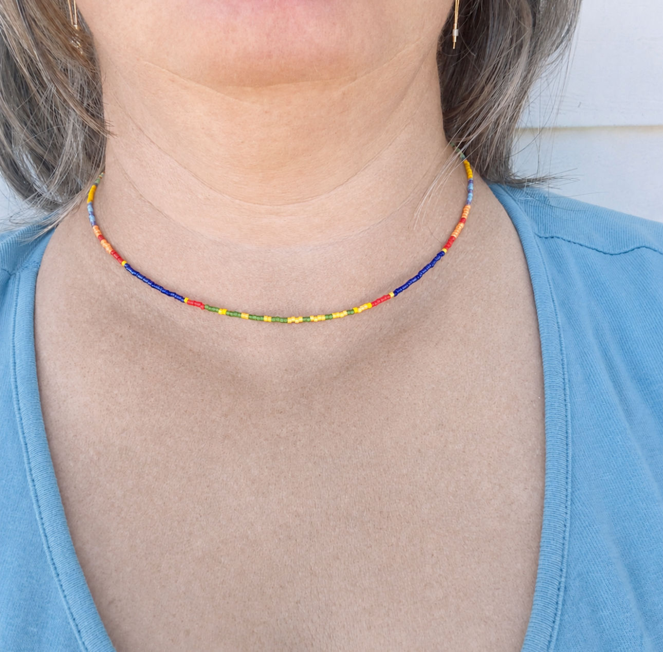 Sterling Silver Delica Beaded Necklace 