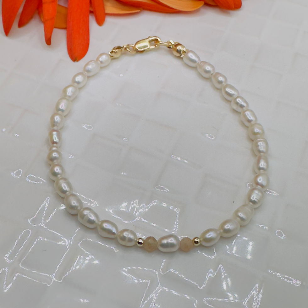 Thumbnail: 14k GF Pearl & Gemstone Bracelets