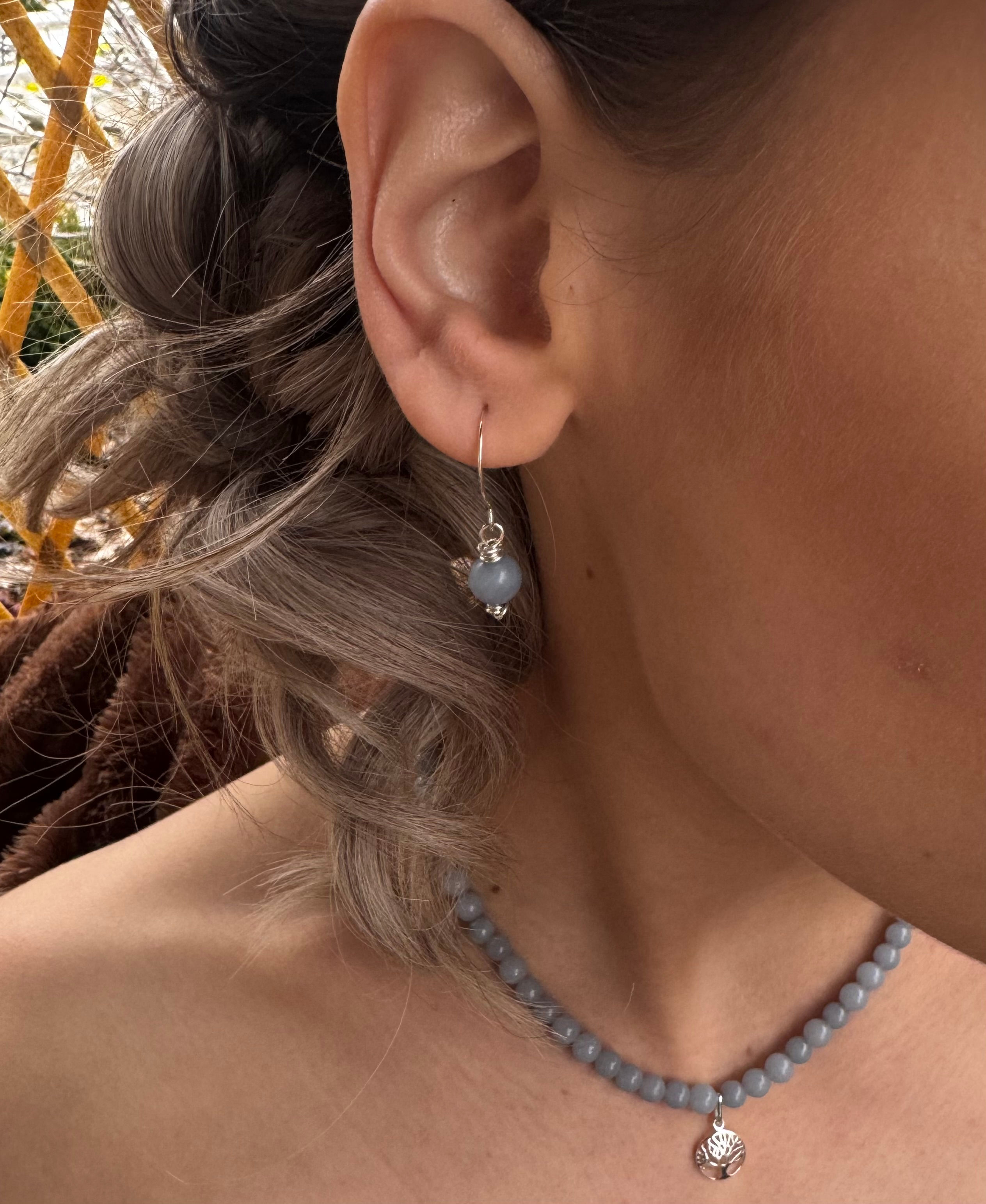 Angelite Sterling Silver Earrings