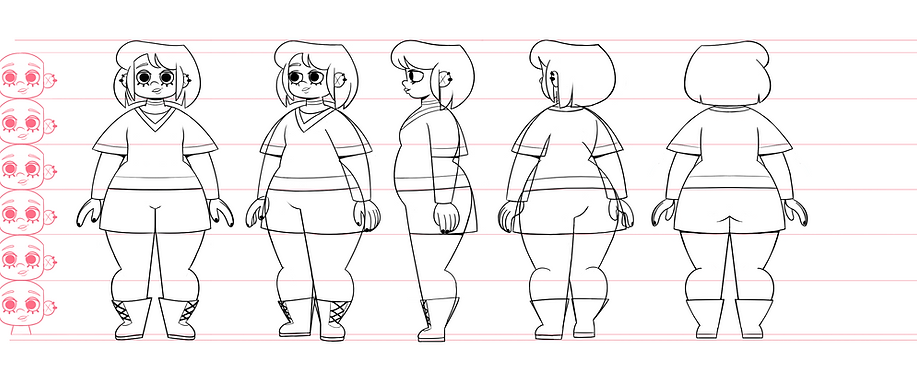 Model Sheet; Folha Modelo; Character Design; Design de Personagem; Turn Around; 2D Animation; Cartoon