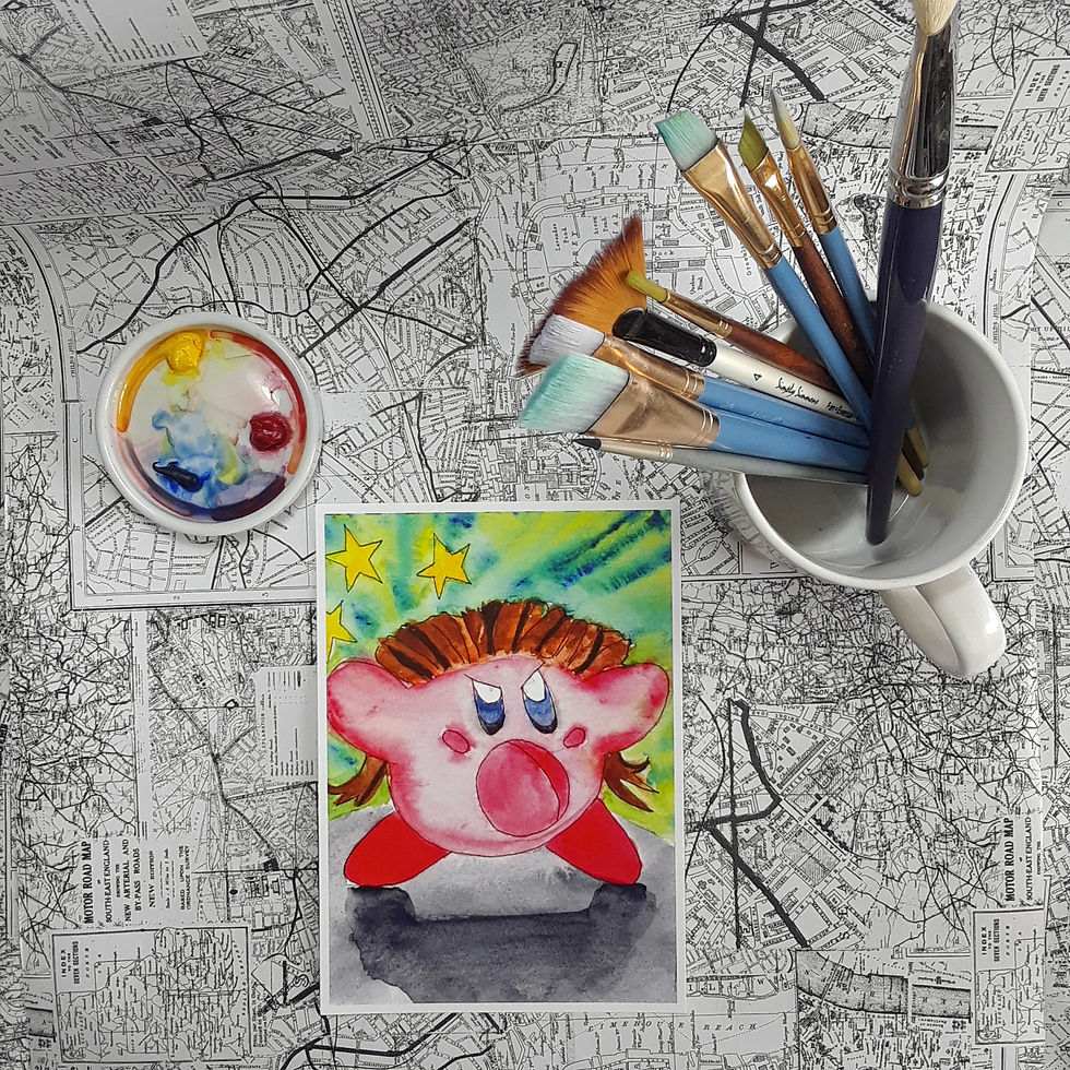 Thumbnail: Country Singer Kirby // Funny Quirky Watercolor Art Print // 5"x7"