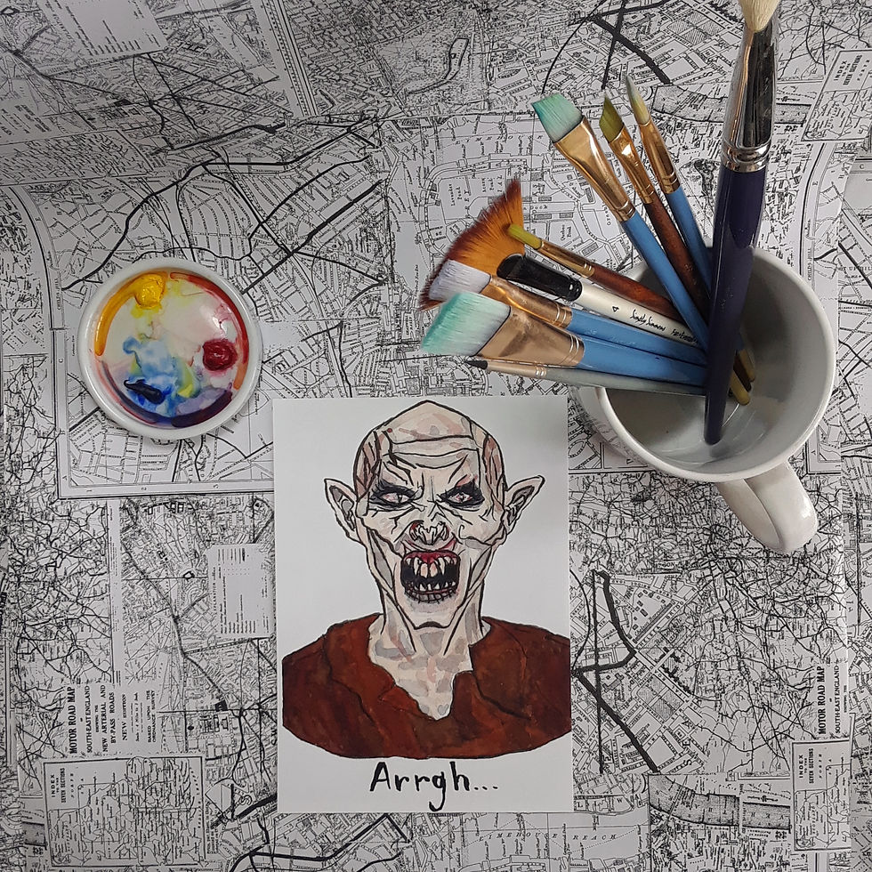 Thumbnail: Buffy the Vampire Slayer / Vampire / Ubervamp / Art Print Watercolor 5"x7"