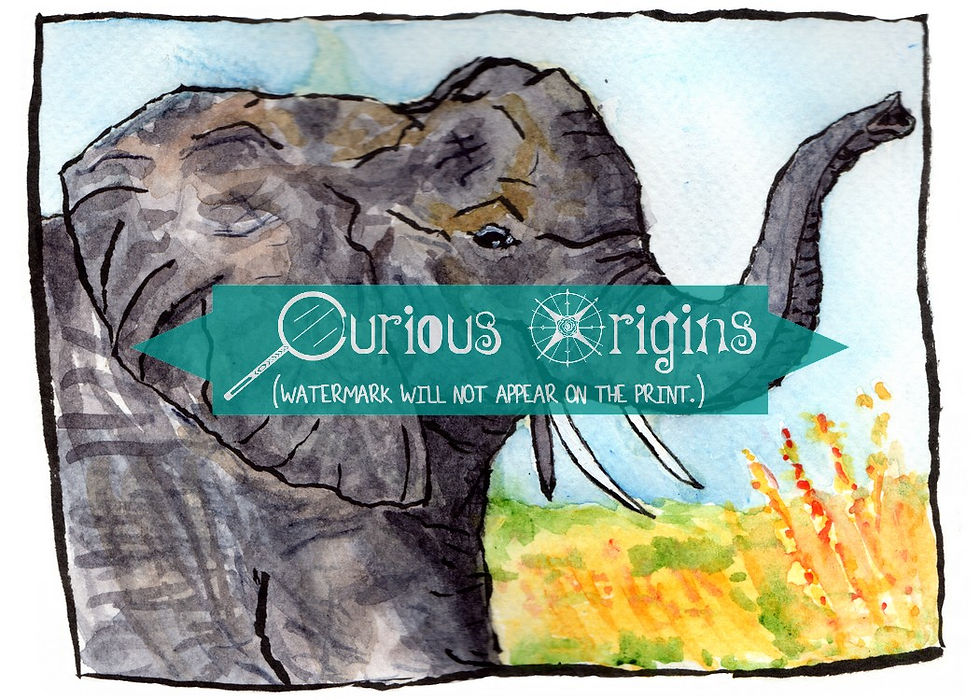 Thumbnail: Elephant Watercolor Print // Nursery Art // Baby Room Decor // Baby Shower Gift 