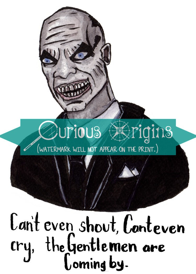 Thumbnail: Buffy the Vampire Slayer // The Gentlemen // Hush // Art Print Watercolor 5"x7"
