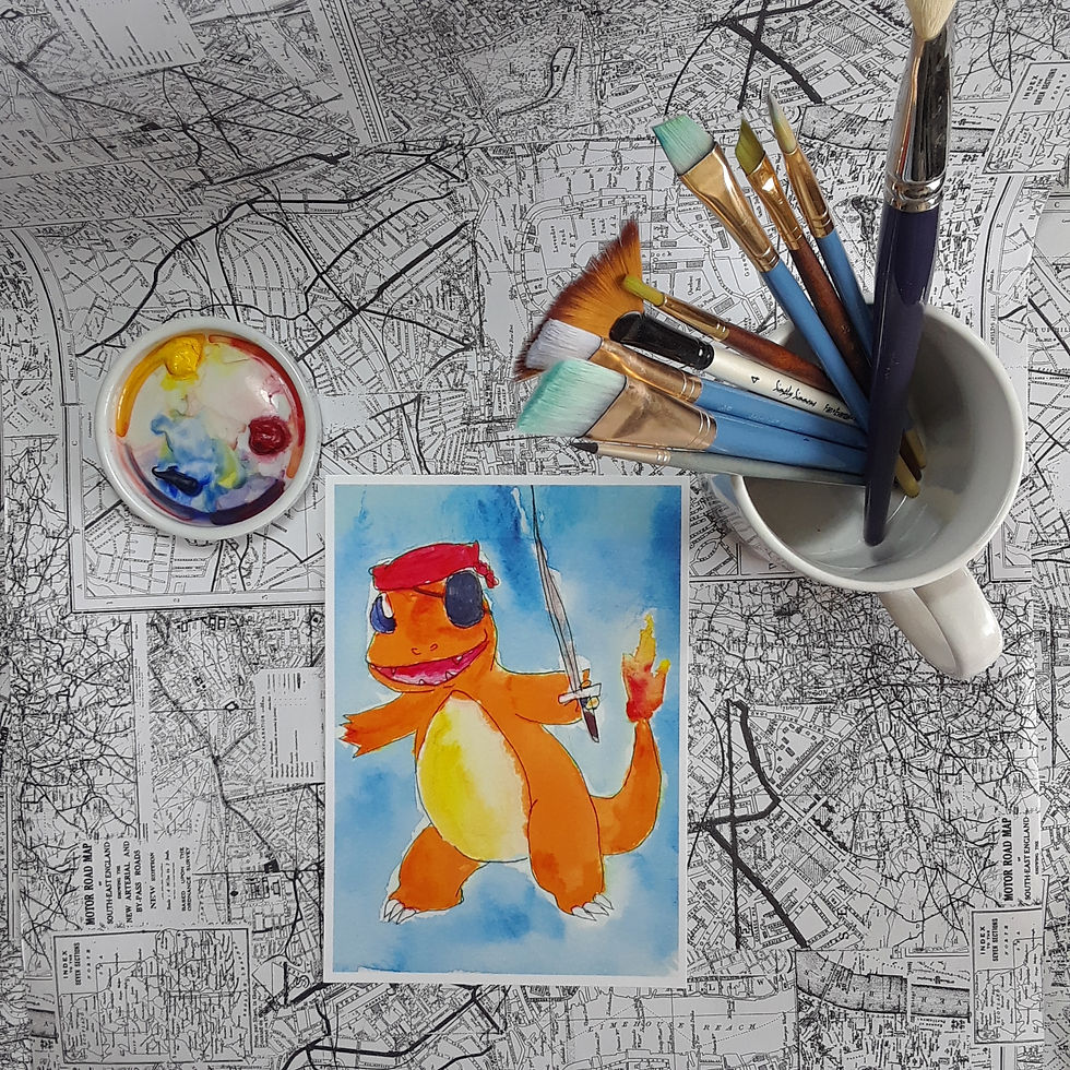 Thumbnail: Pokemon Go // Charmander // Watercolor Art Print // 5"x7" or 127 mm by 177.8 mm
