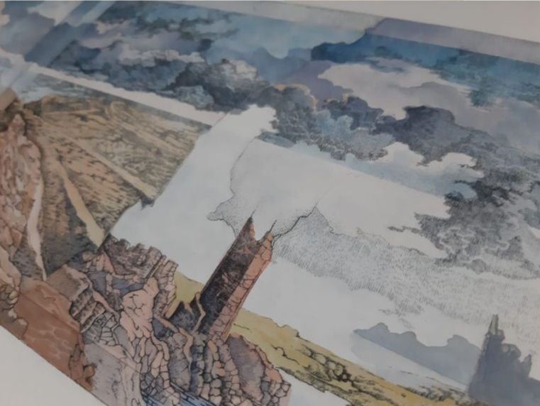 Wieczorek Krzysztof, fragment grafiki warsztatowej.