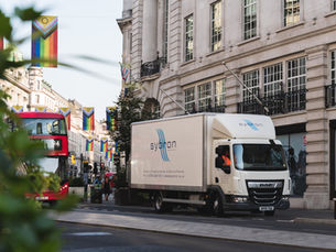 A Sybron van driving through London.