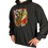 Thumbnail: Men’s Kinky Couture Bull Hoodie with metallic fetish bull design in red, gold, and black. Heavy cotton streetwear hoodie symb