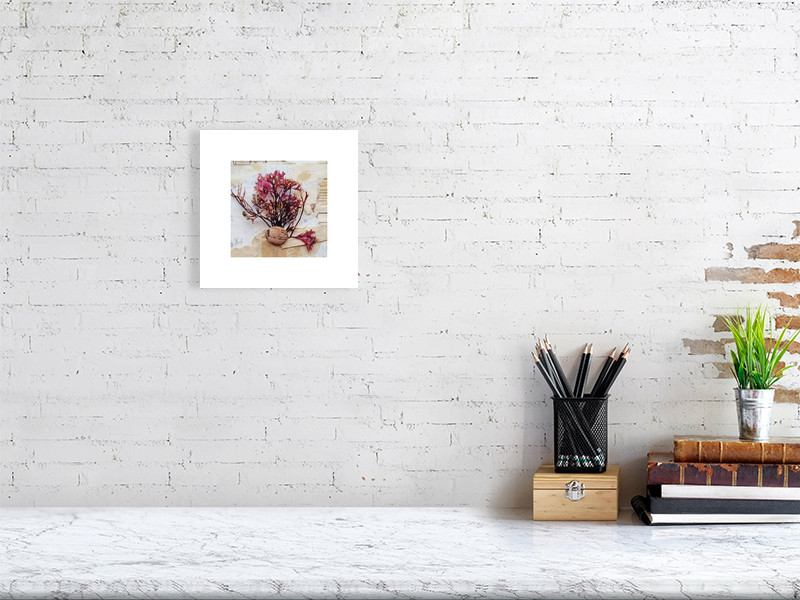 Thumbnail: Fine Art Giclée Print - Purple seaweed, driftwood nut collage