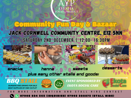 AYESHA YOUTH PROJECT COMMUNITY FUN DAY AND BAZAAR EVENT - DECEMBER 2023