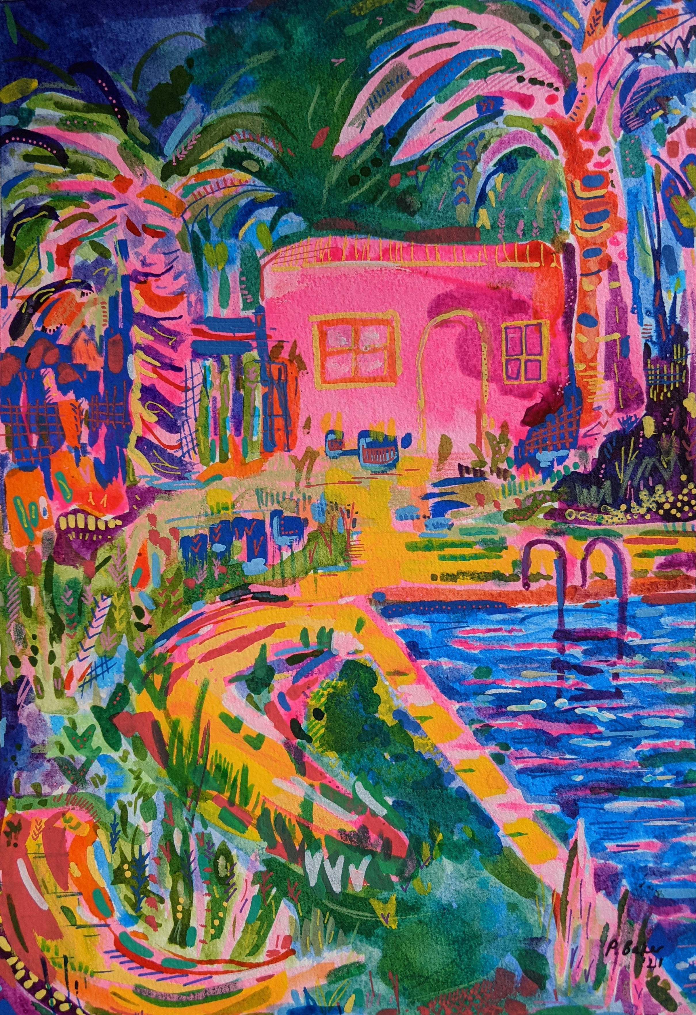 Pink House I - Fine Art Print