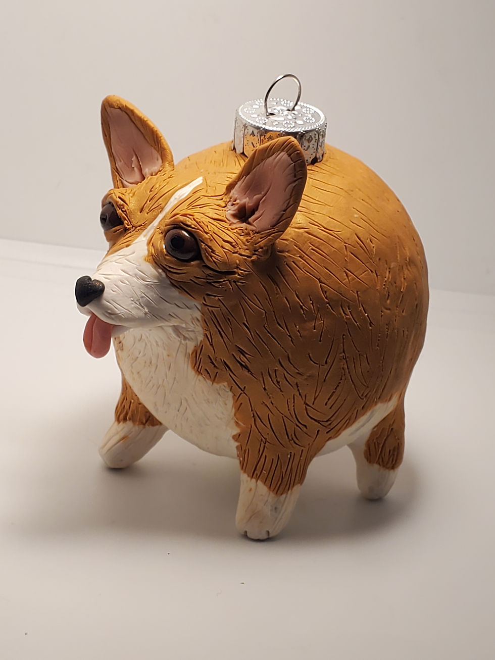 Thumbnail: CORGI Christmas Ornament FAT RED PEMBROKE Hand Made