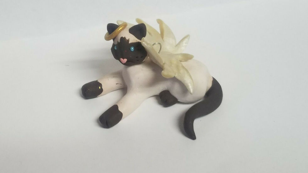Thumbnail: SIAMESE CAT Christmas Ornament ANGEL Pet Memorial