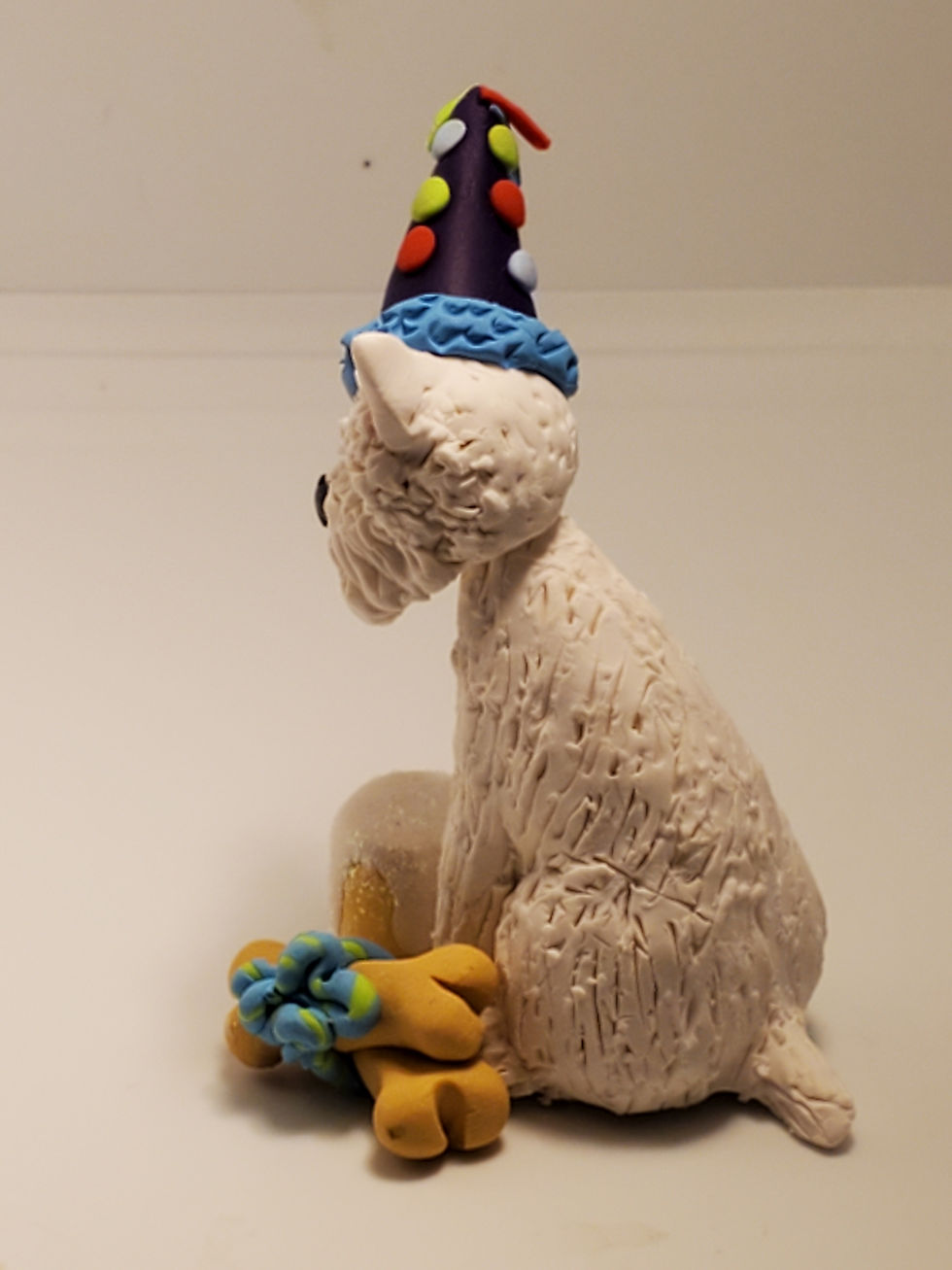Thumbnail: West Highland Terrier BIRTHDAY Miniature Figurine Hand Made Polymer Clay WESTIE