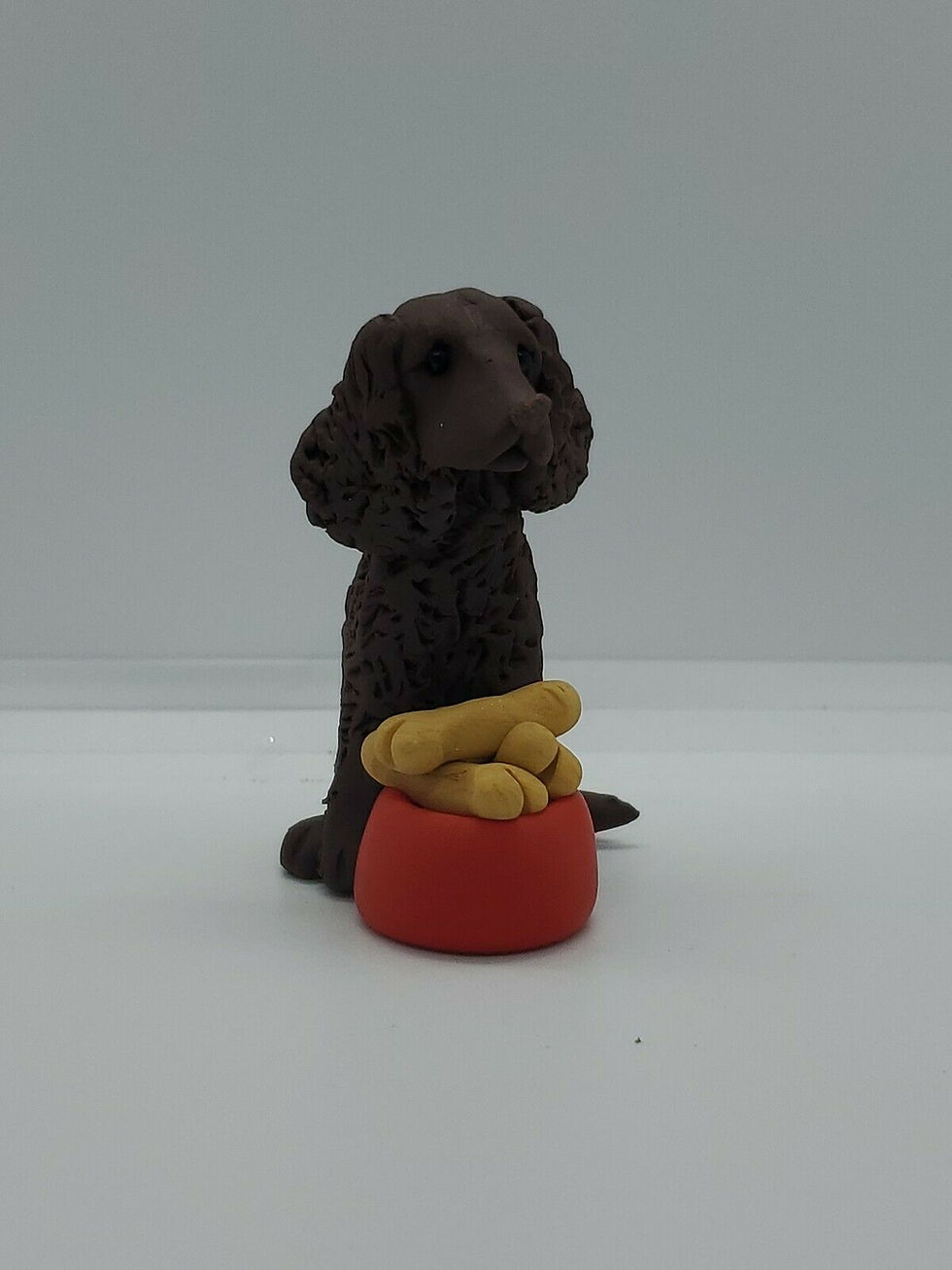 Thumbnail: WATER SPANIEL With Dog Dish of Bones Christmas Ornament CAN BE PER