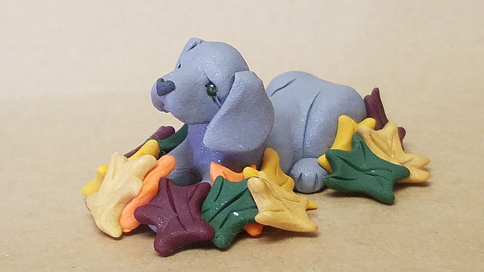 Thumbnail: Weimaraner Fall/November Miniature Figurine