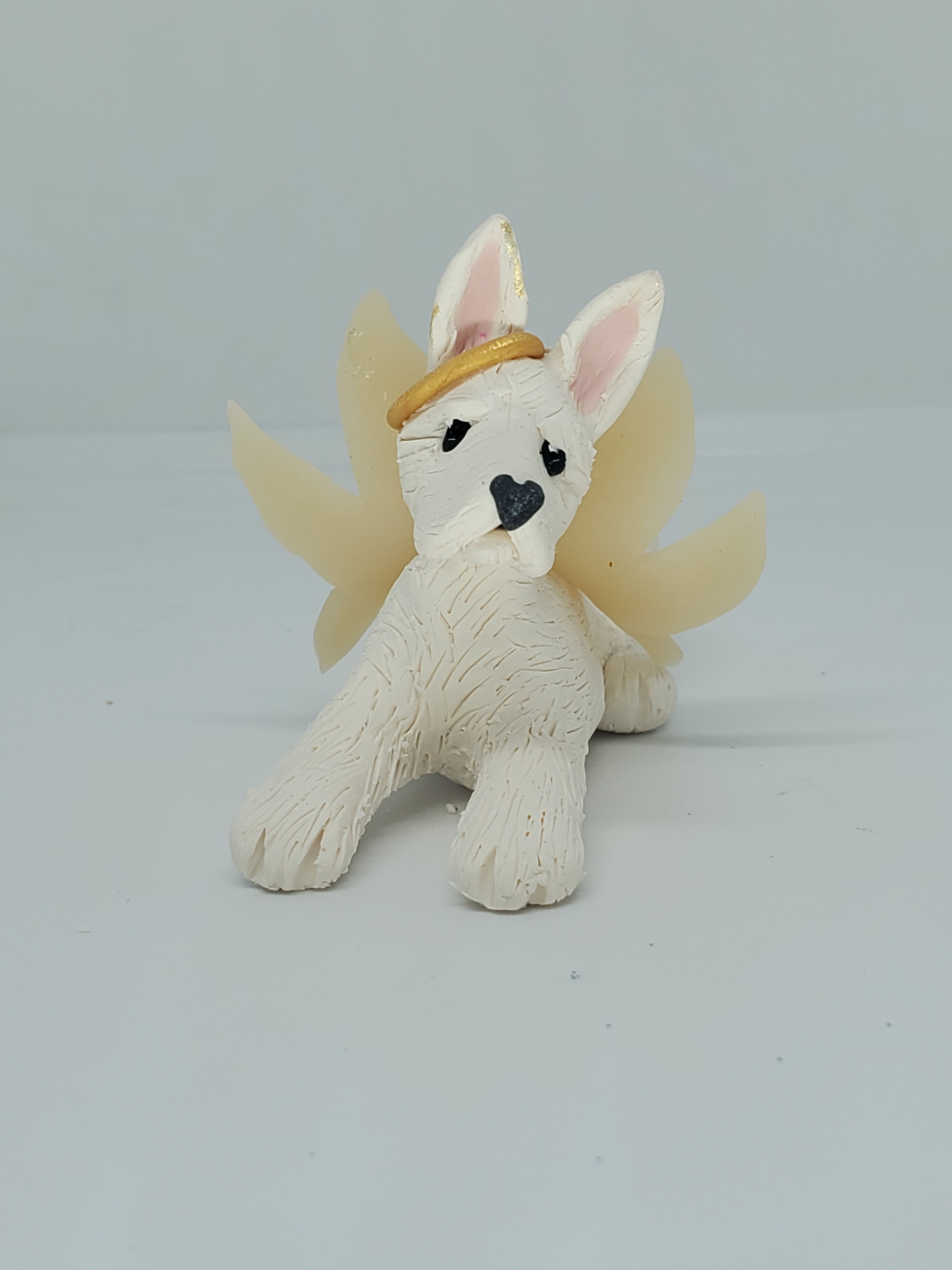 GERMAN SHEPHERD WHITE Christmas Ornament ANGEL Pet Memorial