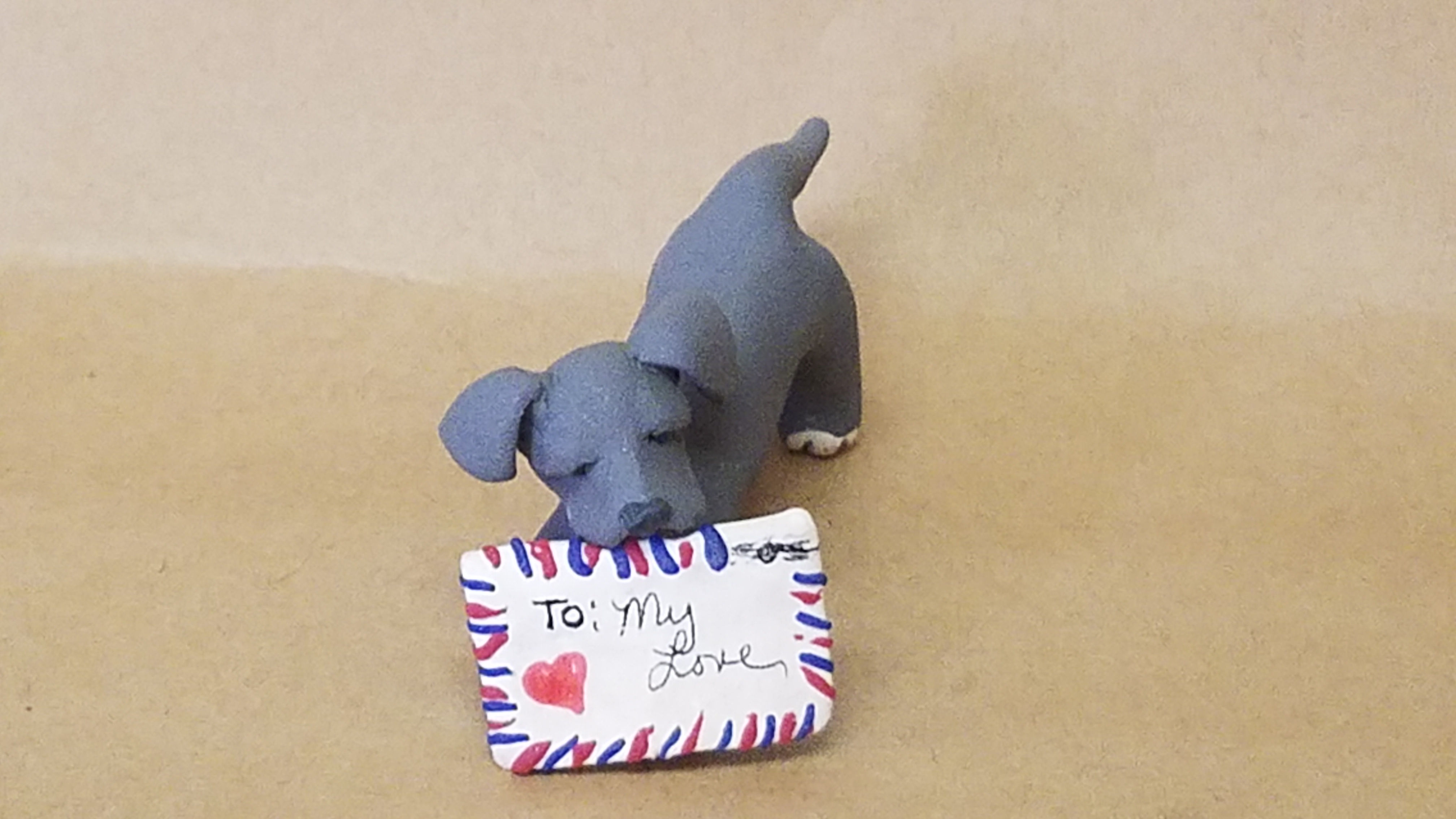 Weimaraner Valentine's Day February Miniature Figurine