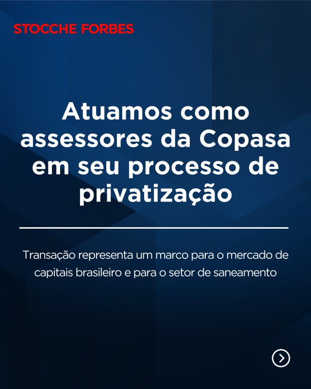 Atuamos como assessores da Companhia de Saneamento de Minas Gerais (Copasa)