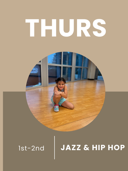 1st-2nd Grade 6,7,8 years Jazz and Hip Hop Dance Class