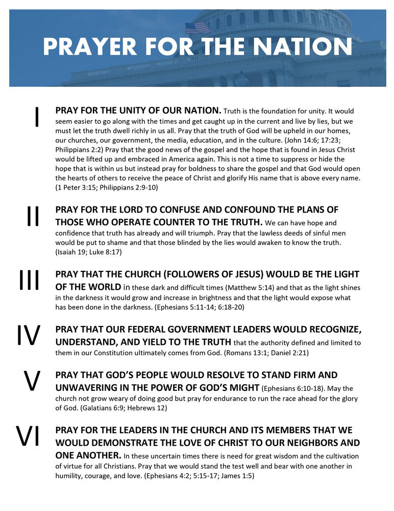 PRAYER FOR THE NATION