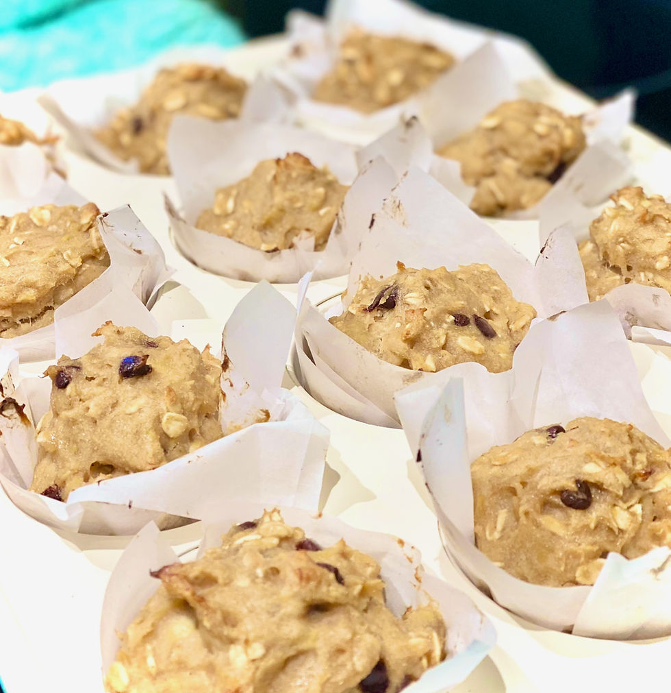 Thumbnail: Yummy Goodness's Banana Oat Muffins with added chocolate chips