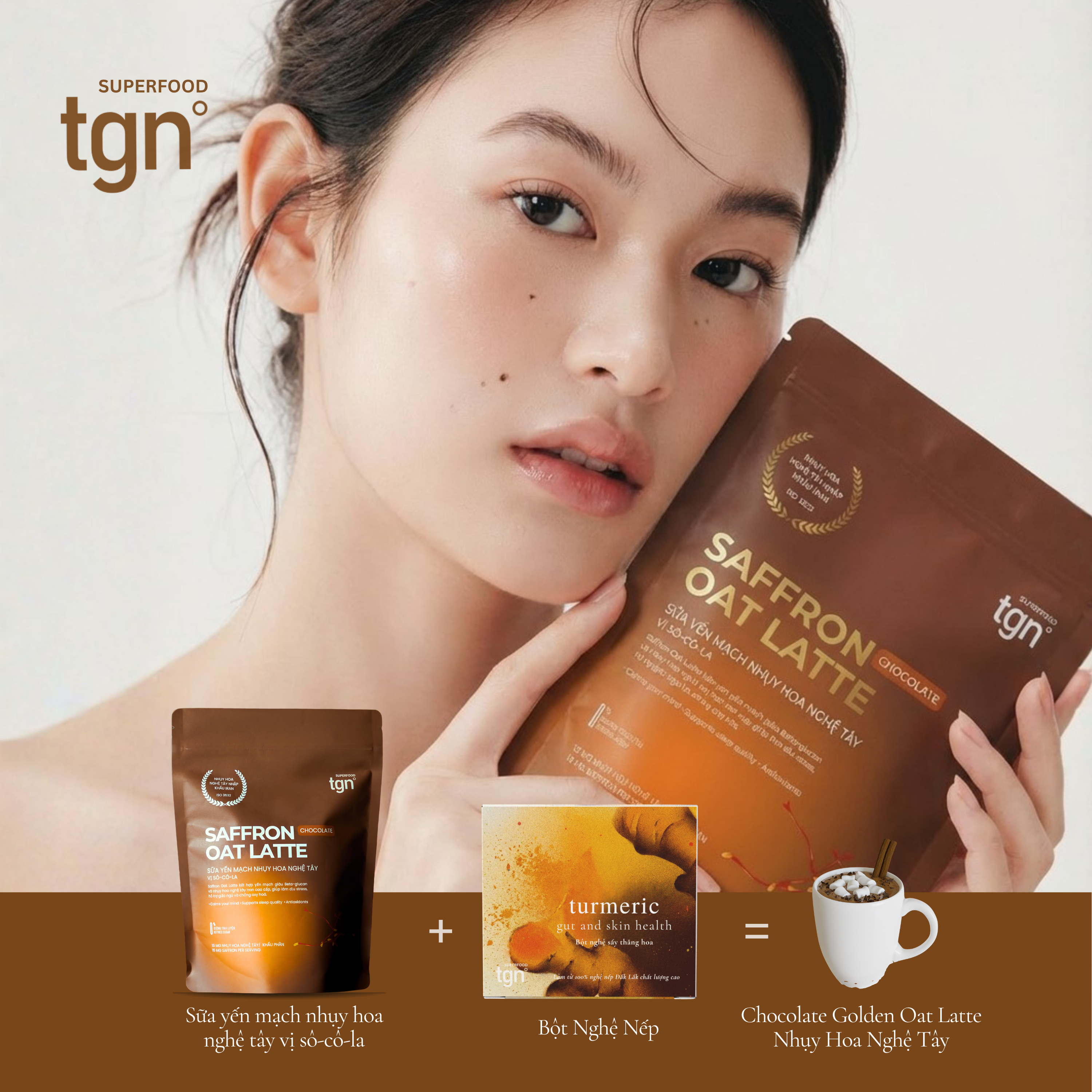 Sữa yến mạch nhụy hoa nghệ tây hòa tan vị sô-cô-la - Saffron Choco Oat Latte