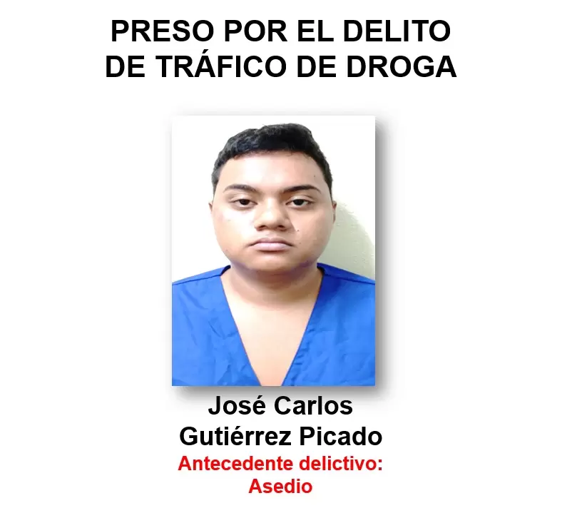 José Carlos Gutiérrez Picado fue detenido cuando trasladaba más de 4kilos de cocaína en Río Blanco