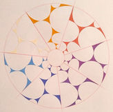 Papiers découpés, inspiration du coucher de soleil, en cercle, mandala, oculus