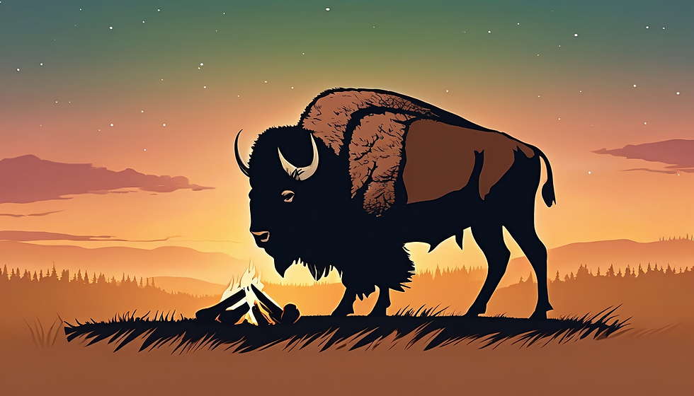 Bison Campfire Gathering