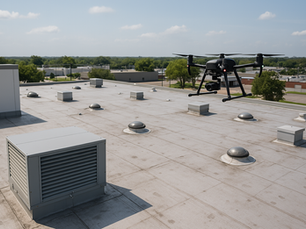 Drone Inspection On Commercial Roof