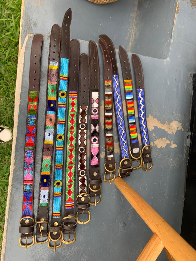 Thumbnail: Massai beaded dog collars 