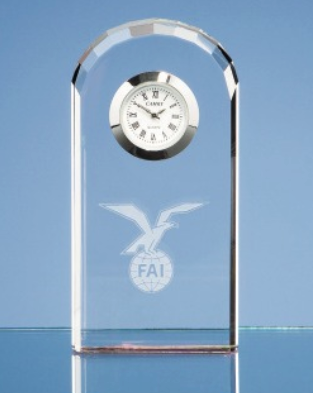 10cm Optical Crystal Bevelled Arch Clock