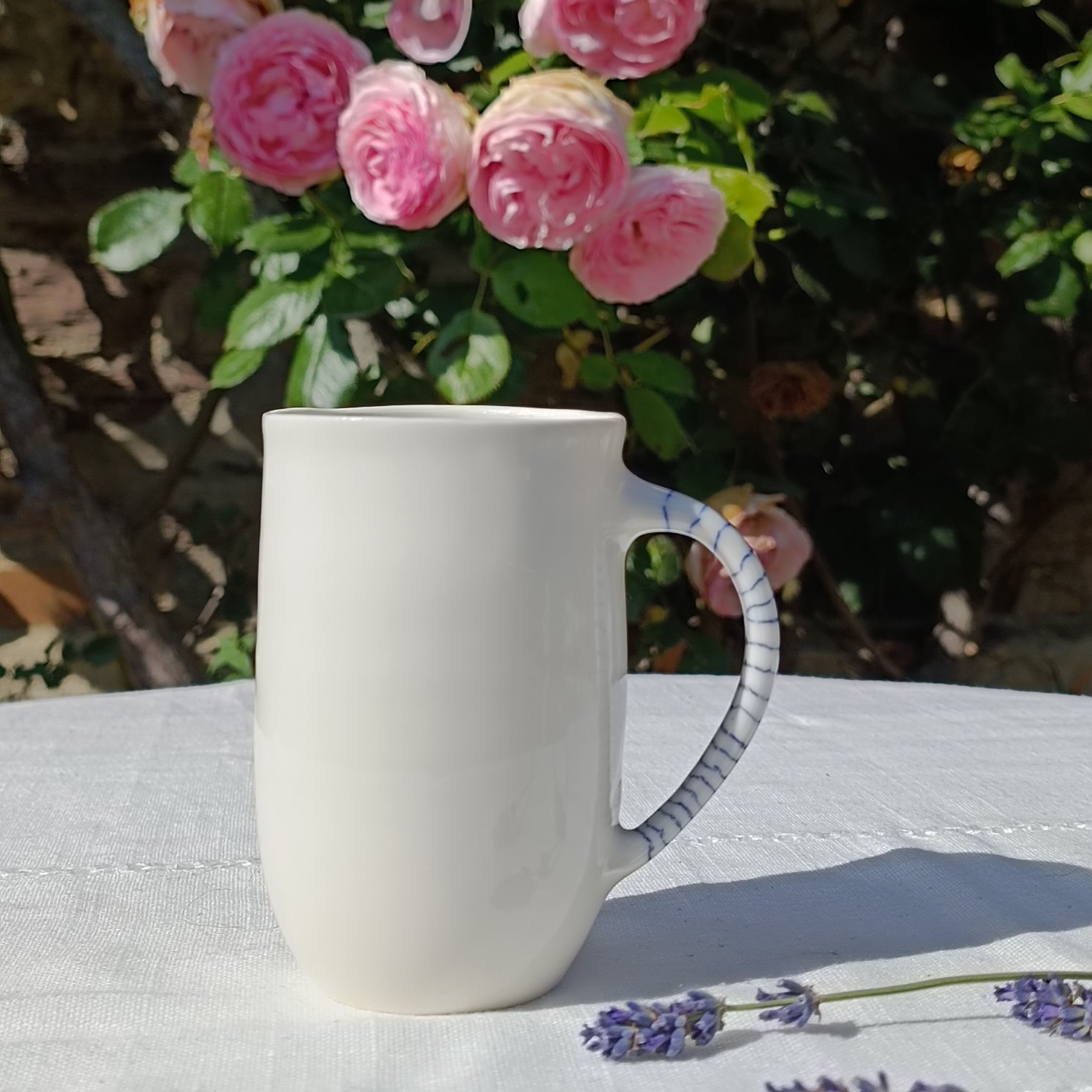 Mug avec anse rayée
