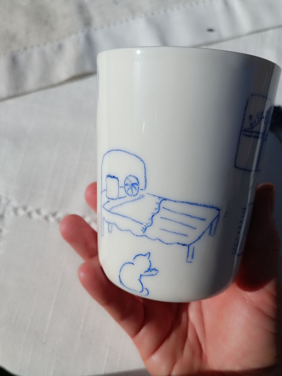Miniature : Mug chat au lit