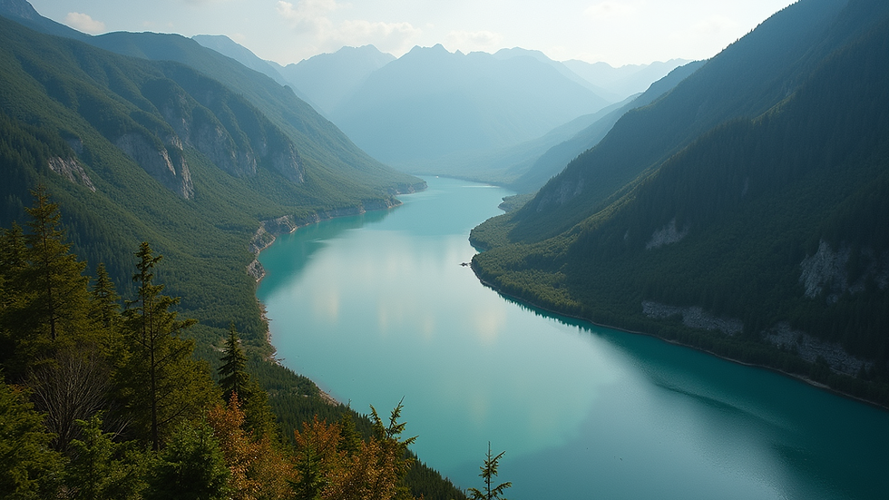 High angle view of a serene river winding through the Copper River Valley