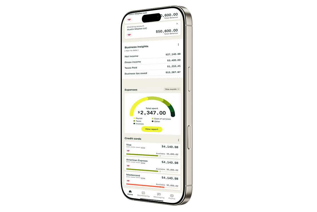 Bookkeeping dashboard for small business
