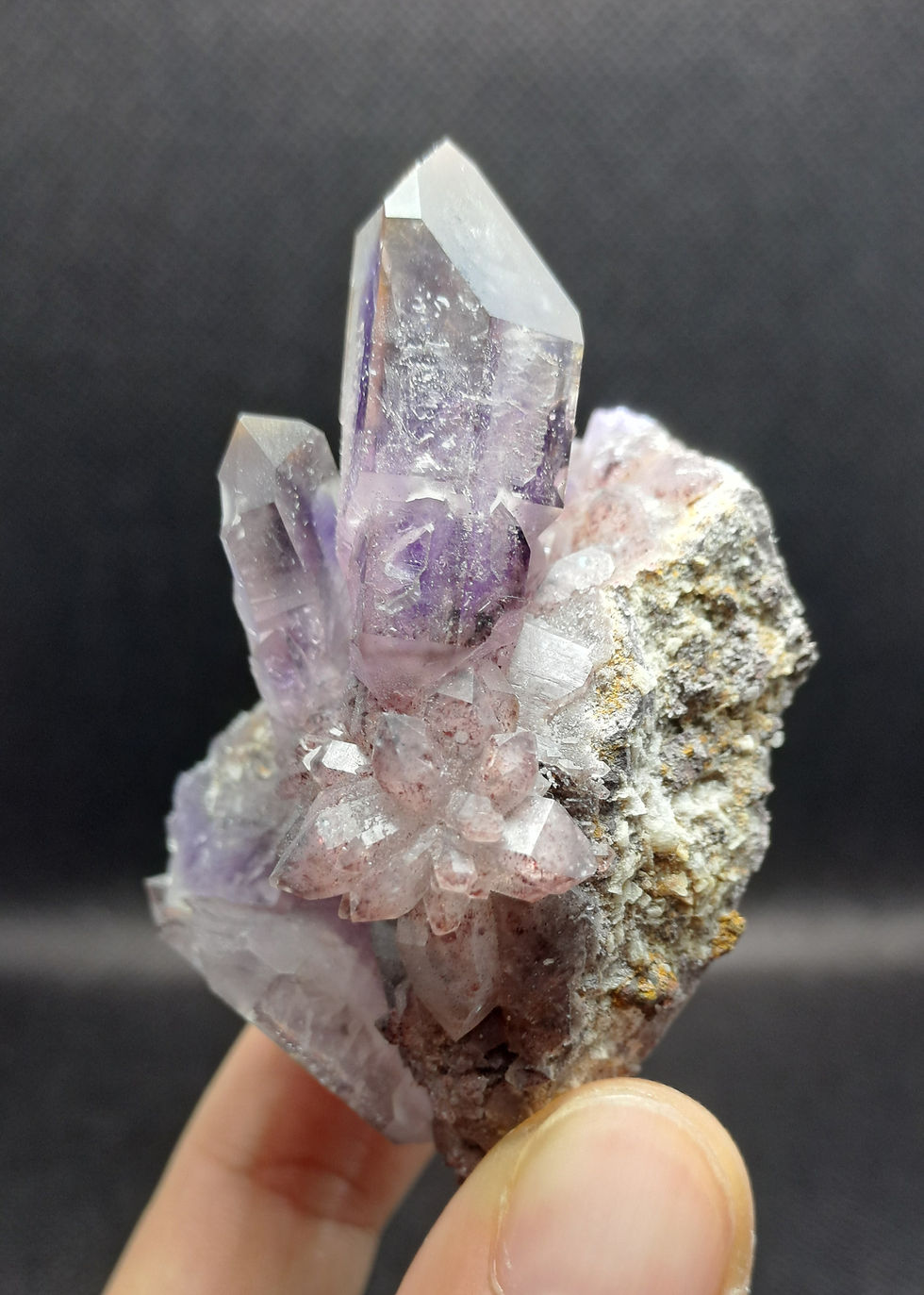 Miniatura: Drusa de Ametista c\ Flor de Hematite