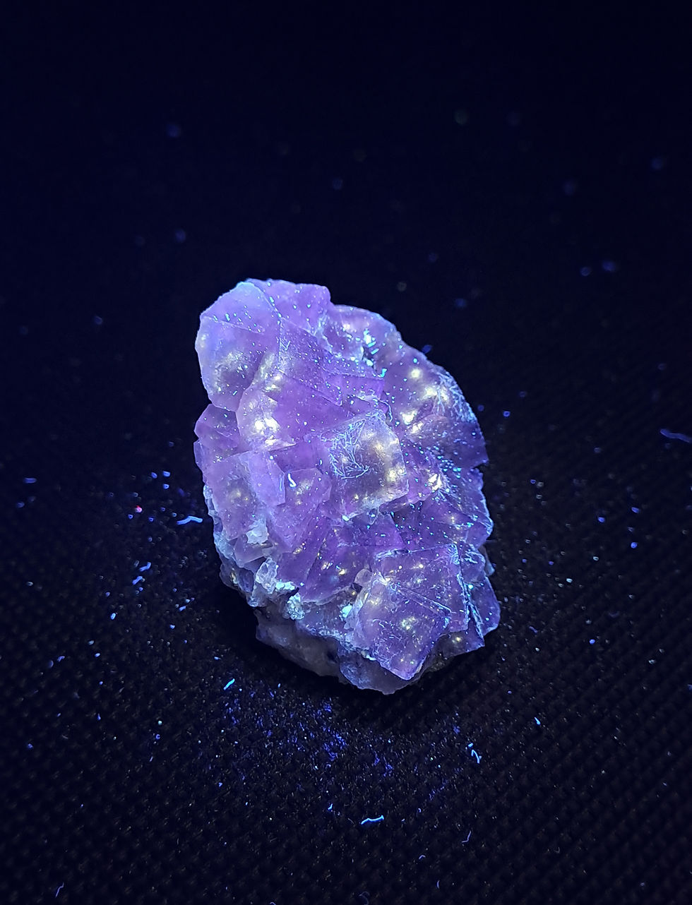 Thumbnail: Galaxy Fluorite, Petroleum Inclusions, Xinjiang, China