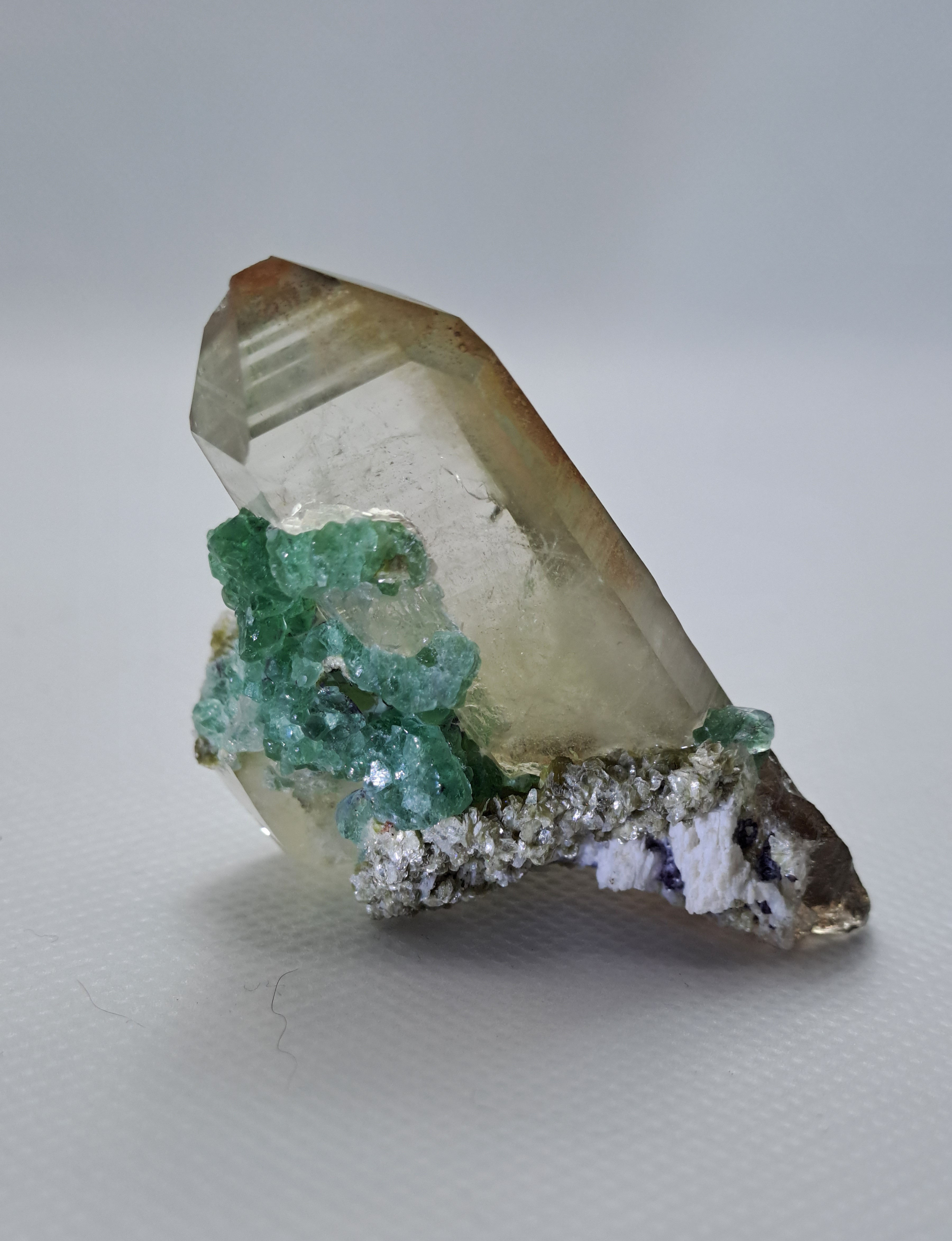 Quartzo Fumado c\ Fluorite