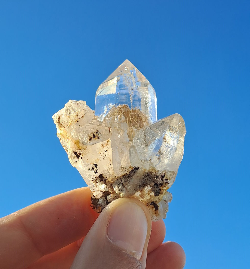 Thumbnail: Drusa Quartzo Hashupi Record Keeper, Auto-Curado \ Hashupi Himalayan Cluster Quartz Record Keeper Self Healed