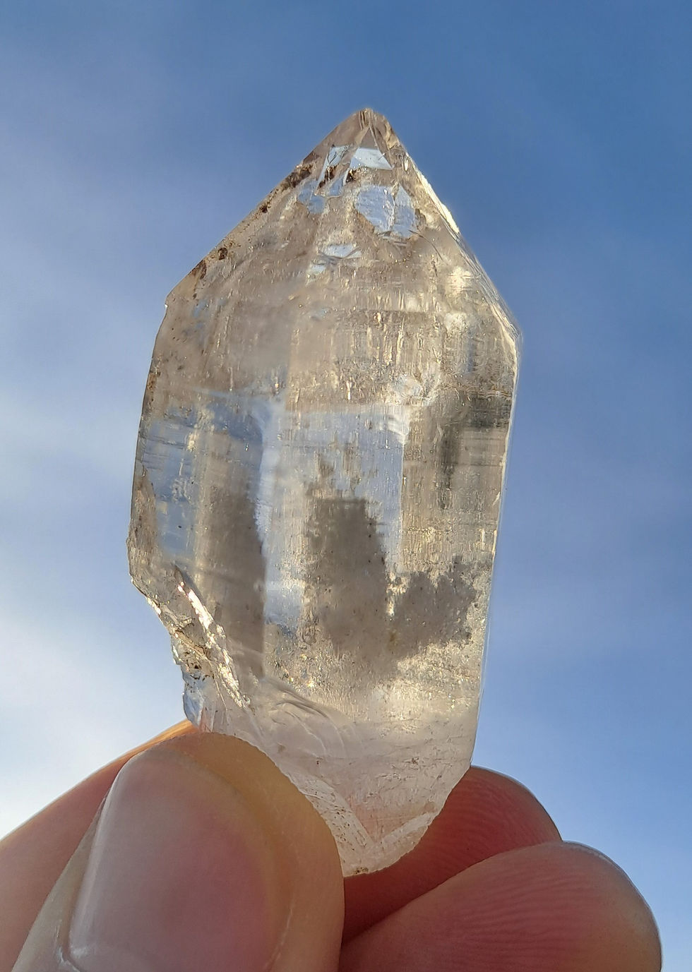 Thumbnail: Quartzo Hashupi Himalaias, Auto-Curado, c\ Clorite Asas de Anjo \ Himalayan Hashupi Quartz, Self Healed Angel Wings Chlorite