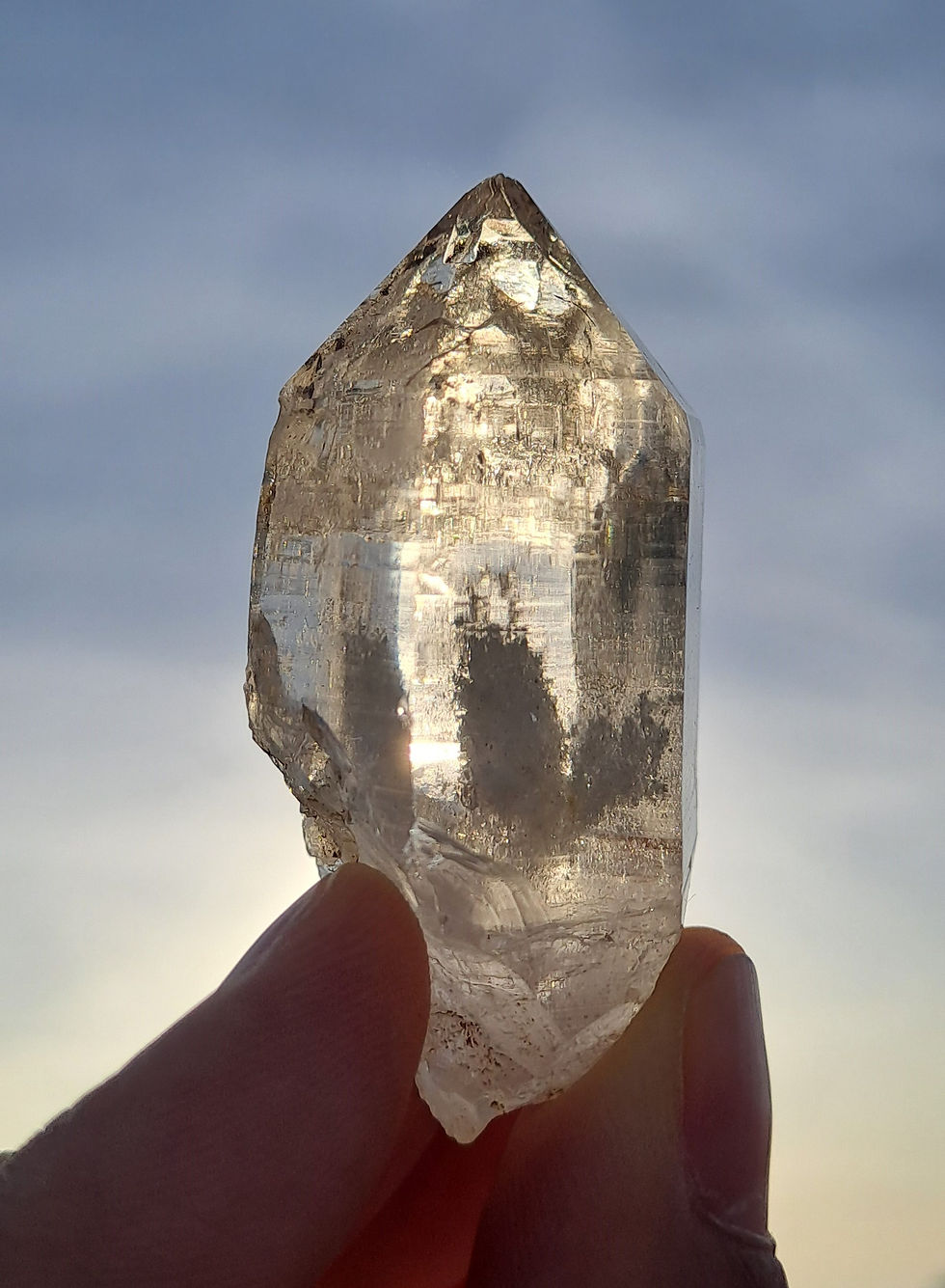 Thumbnail: Quartzo Hashupi Himalaias, Auto-Curado, c\ Clorite Asas de Anjo \ Himalayan Hashupi Quartz, Self Healed Angel Wings Chlorite