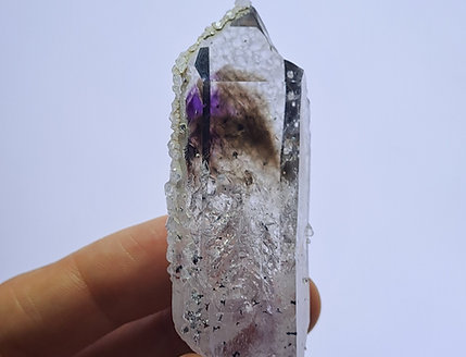 Quartz w\ Amethyst and Smoky Phantoms & Analcime