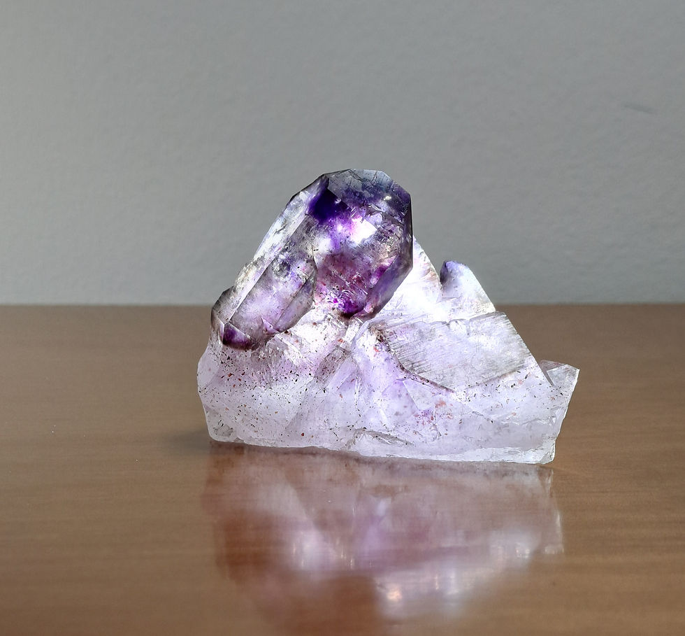 Miniatura: Ametista Fumada Brandberg com Hematite